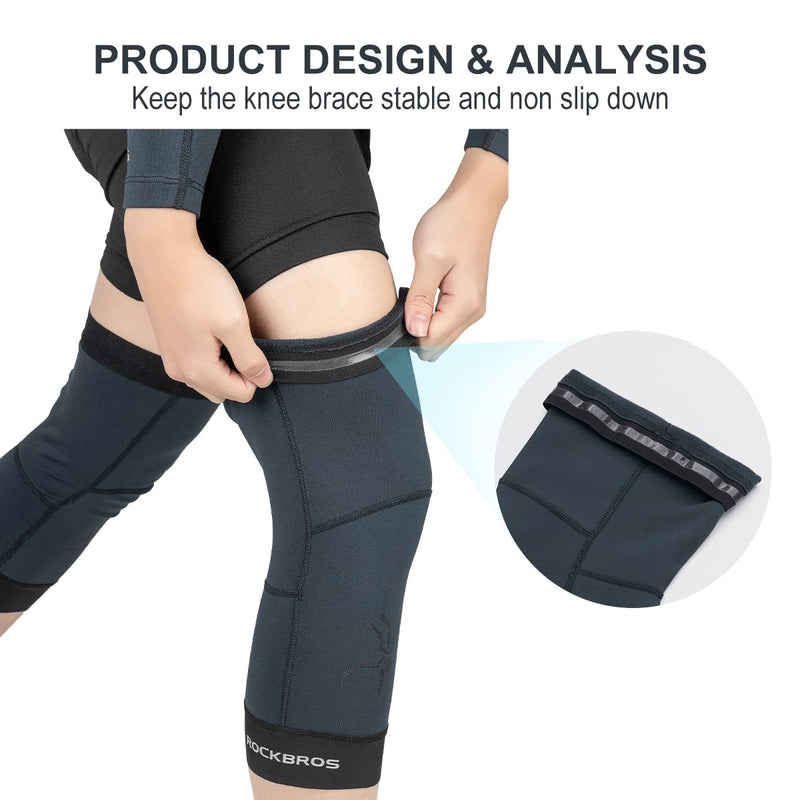 Load image into Gallery viewer, ROCKBROS Thermal Knee Warmer Men Anti-Slip Knee Brace Sleeves for Winter Cycling  Basketball
