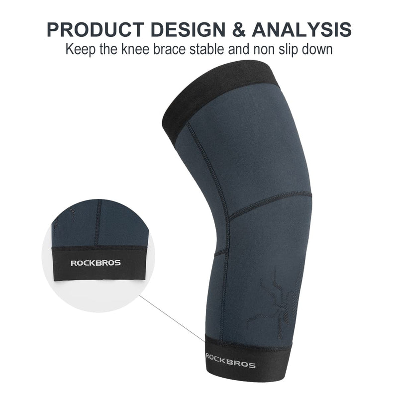 Load image into Gallery viewer, ROCKBROS Thermal Knee Warmer Men Anti-Slip Knee Brace Sleeves for Winter Cycling  Basketball
