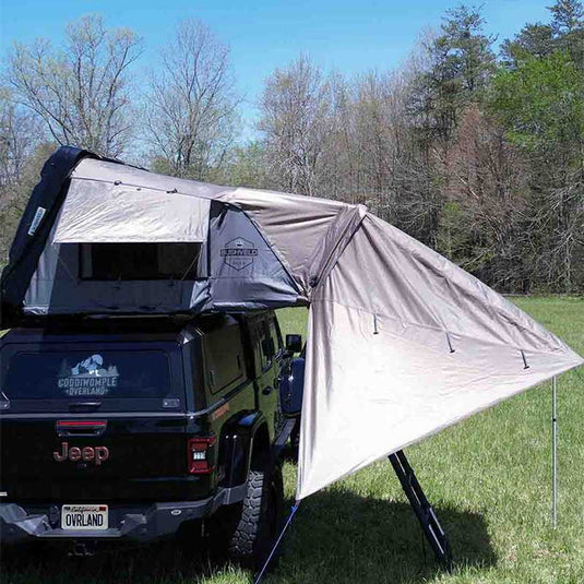 Overland Vehicle Systems Bushveld II Hard Shell Roof Top Tent Awning For 2-Person Tent