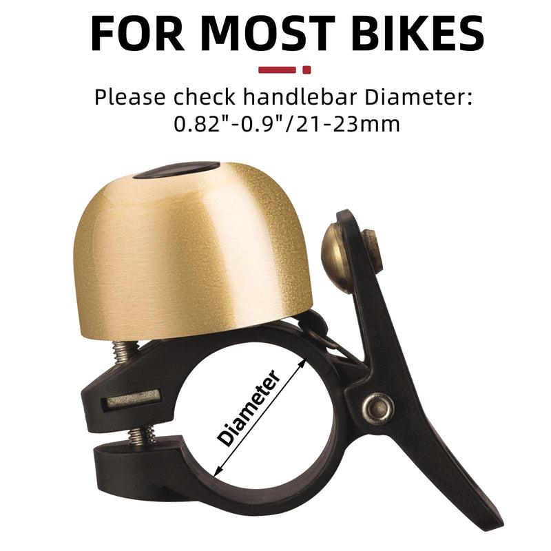 Load image into Gallery viewer, ROCKBROS Copper Alloy Bike Bell, Loud Classic Ring, Fits 21-23mm Handlebars for Adults
