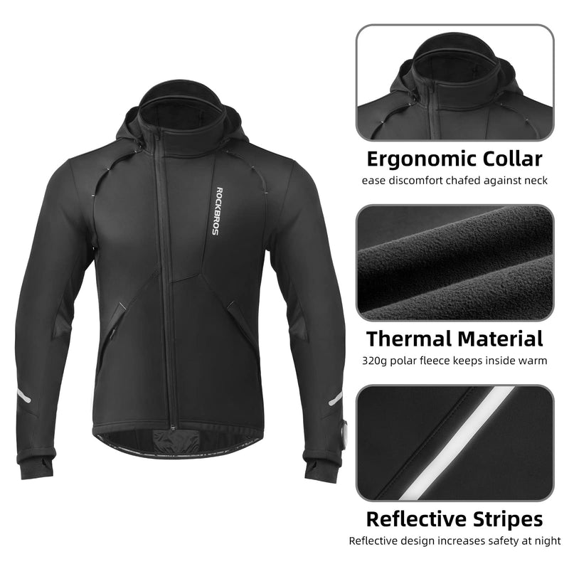 Load image into Gallery viewer, ROCKBROS Men's Winter Cycling Jacket for 5–32°F Thermal Windproof for Biking, Running, Hiking
