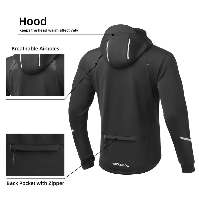 Load image into Gallery viewer, ROCKBROS Men's Winter Cycling Jacket for 5–32°F Thermal Windproof for Biking, Running, Hiking
