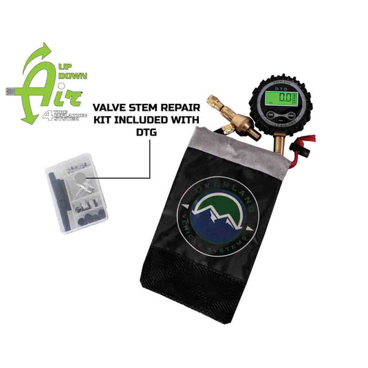 Overland Vehicle Systems Digital Tire Deflator with Valve Kit & Storage Bag