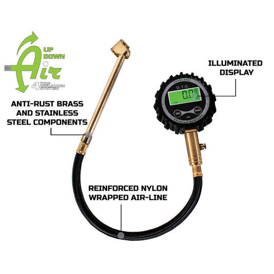 OVS Digital Tire Gauge with Valve Kit & Storage Bag