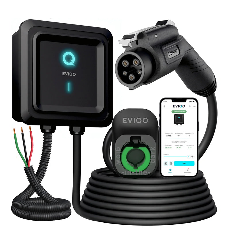 Load image into Gallery viewer, EVIQO Level 2 EV Charger, 48A (50A Max), 240V, Hardwired, J1772 for Non-Tesla EVs
