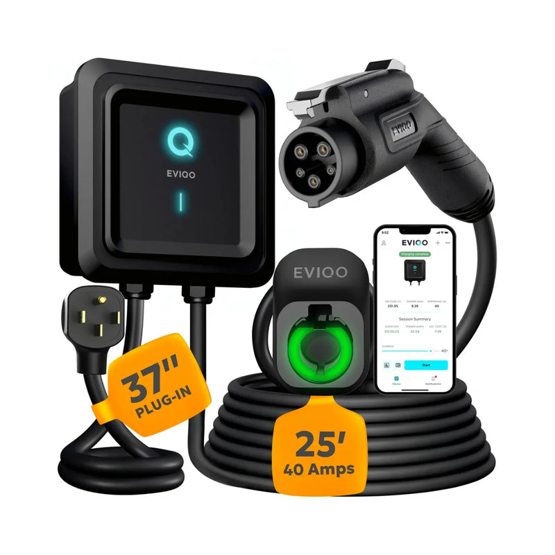 Load image into Gallery viewer, EVIQO Level 2 EV Charger, 40A (9.6kW), 240V, NEMA 14-50 Plug-in, J1772 for Non-Tesla EVs
