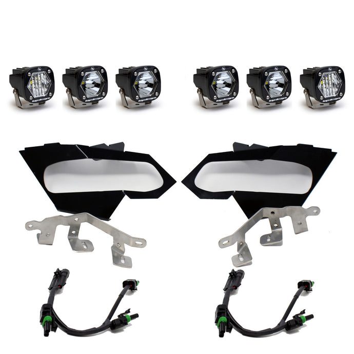 Baja Designs Can-Am S1 Triple LED Headlight Kit - Can-Am 2017-24 Maverick X3