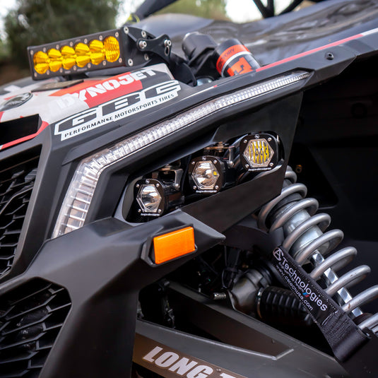 Baja Designs Can-Am S1 Triple LED Headlight Kit - Can-Am 2017-24 Maverick X3