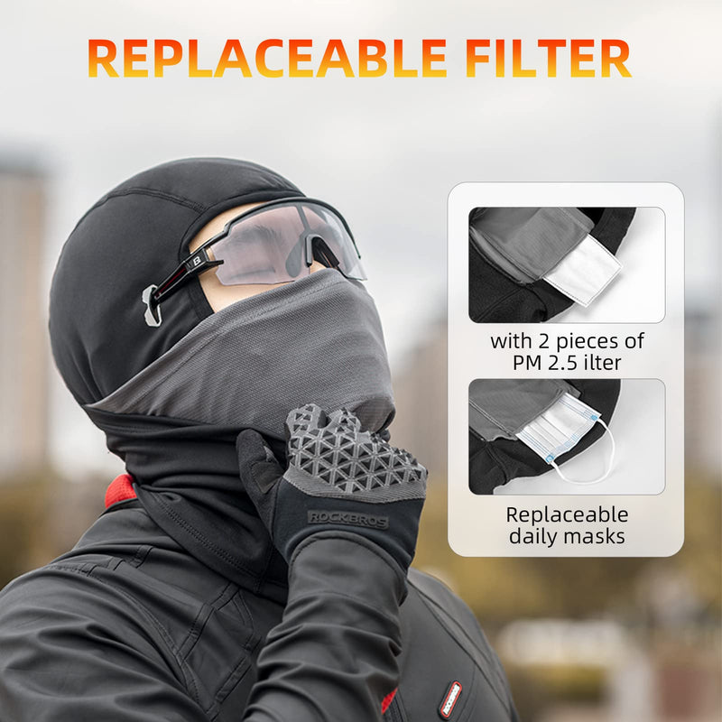 Load image into Gallery viewer, ROCKBROS Winter Ski Mask with Filter Pocket, Full Face Balaclava for Men Women
