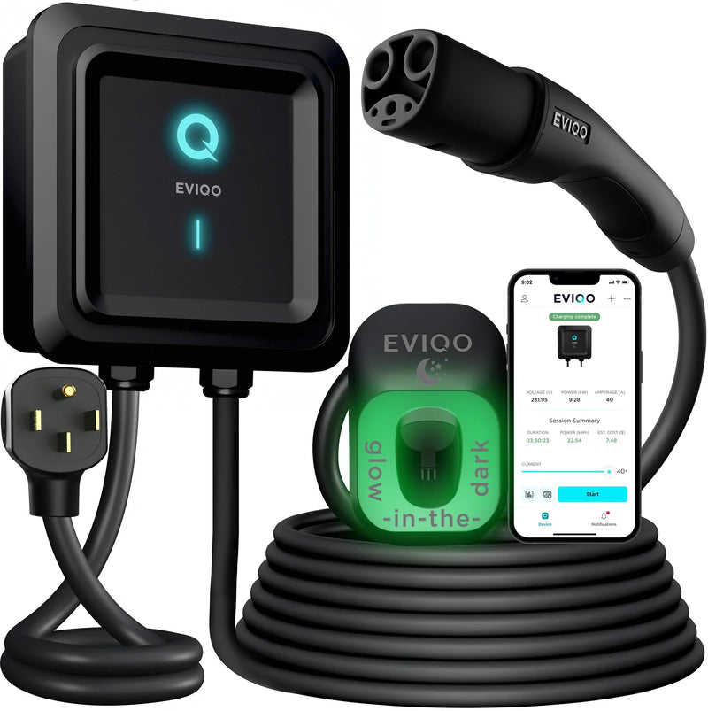 Load image into Gallery viewer, EVIQO NACS Level 2 EV Charger, 40A (9.6kW), 240V, NEMA 14-50 Plug In, for Tesla EVs
