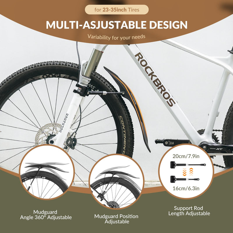 Load image into Gallery viewer, ROCKBROS Adjustable Bike Fender for 26"/27.5"/29" MTB Mud Guards
