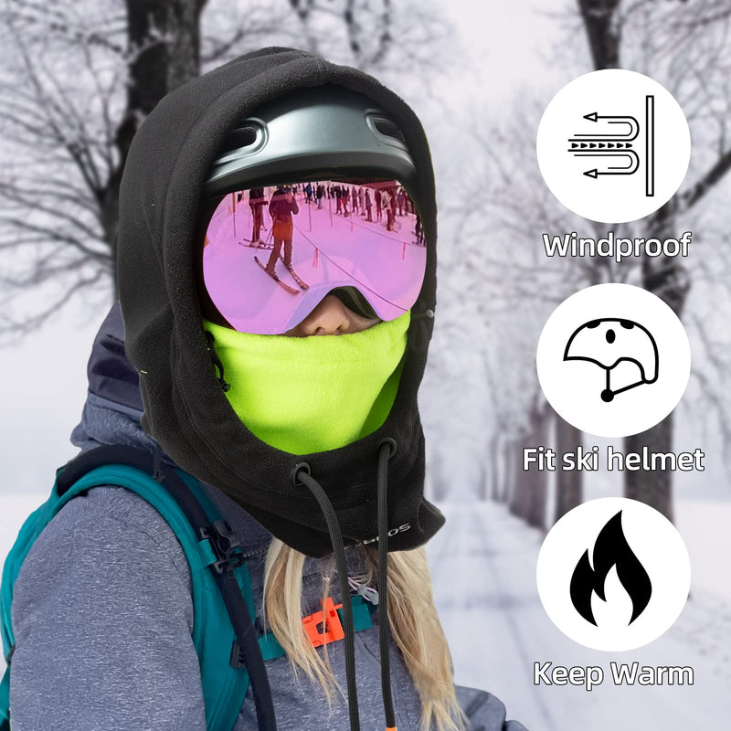 Load image into Gallery viewer, ROCKBROS Wind Resistant Ski Mask Balaclava Winter Fleece Hood Warm Face Cover Hat Scarf
