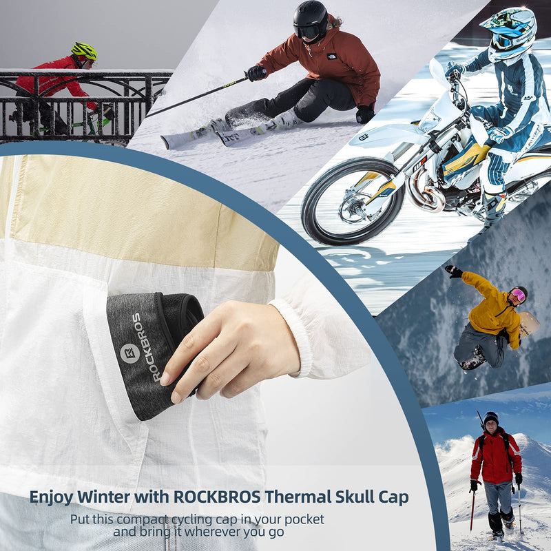 Load image into Gallery viewer, ROCKBROS Winter Skull Cap Helmet Liner, Thermal Cycling Beanie with Glasses Holes
