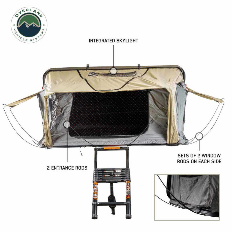 Load image into Gallery viewer, Overland Vehicle Systems HD Bundu Hard Shell Roof Top Tent-Grey Body &amp; Green Rainfly
