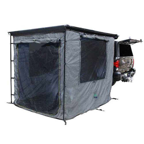OVS HD Nomadic 90 Degree Awning Room Enclosure, Grey Body, Green Trim (4 Walls & Floor)
