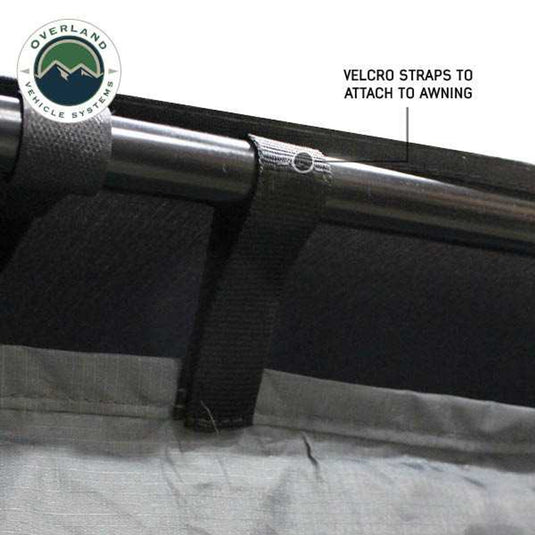 OVS HD Nomadic 90 Degree Awning Room Enclosure, Grey Body, Green Trim (4 Walls & Floor)