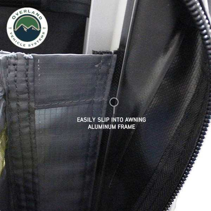 Load image into Gallery viewer, OVS HD Nomadic 90 Degree Awning Room Enclosure, Grey Body, Green Trim (4 Walls &amp; Floor)
