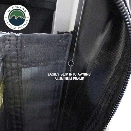 OVS HD Nomadic 90 Degree Awning Room Enclosure, Grey Body, Green Trim (4 Walls & Floor)