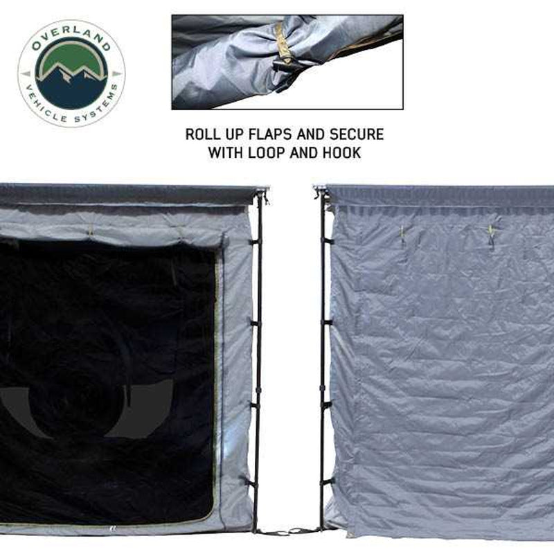 Load image into Gallery viewer, OVS HD Nomadic 90 Degree Awning Room Enclosure, Grey Body, Green Trim (4 Walls &amp; Floor)
