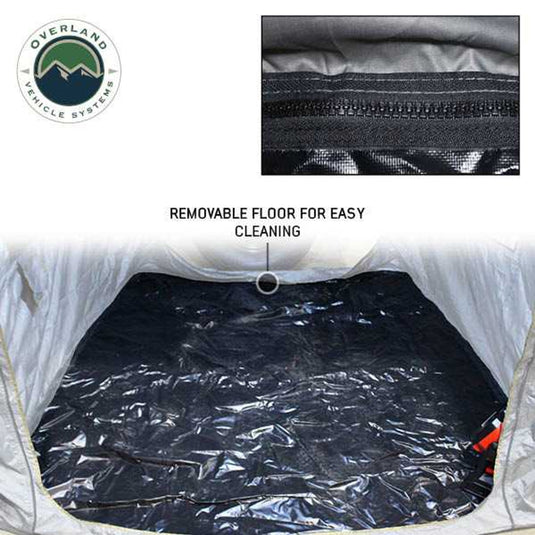 OVS HD Nomadic 90 Degree Awning Room Enclosure, Grey Body, Green Trim (4 Walls & Floor)