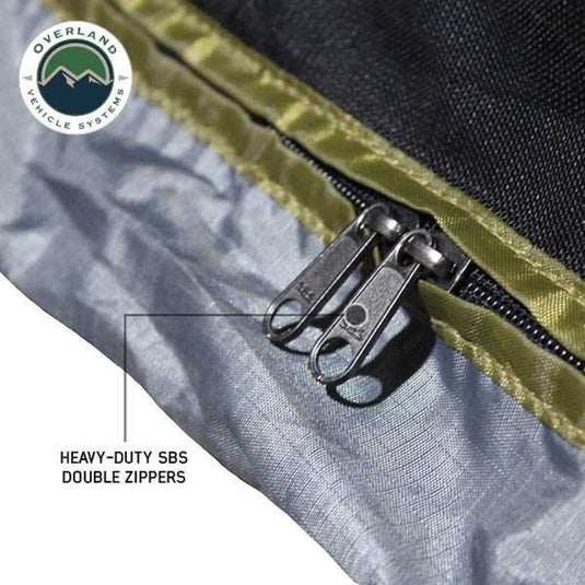 OVS HD Nomadic 90 Degree Awning Room Enclosure, Grey Body, Green Trim (4 Walls & Floor)