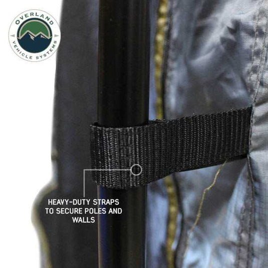 OVS HD Nomadic 90 Degree Awning Room Enclosure, Grey Body, Green Trim (4 Walls & Floor)