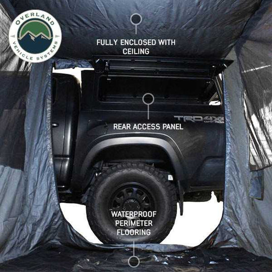 OVS HD Nomadic 90 Degree Awning Room Enclosure, Grey Body, Green Trim (4 Walls & Floor)