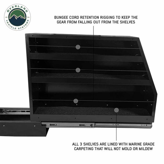 OVS Highline Slide Out Camping Storage System - Black Powder Coat