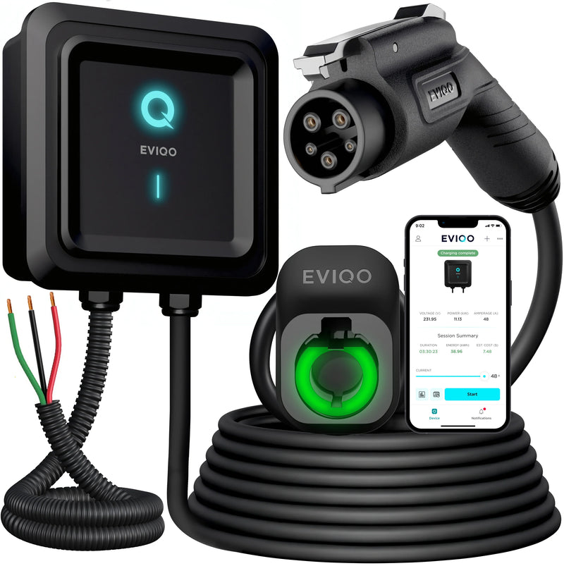 Load image into Gallery viewer, EVIQO Level 2 EV Charger, 48A (50A Max), 240V, Hardwired, J1772 for Non-Tesla EVs
