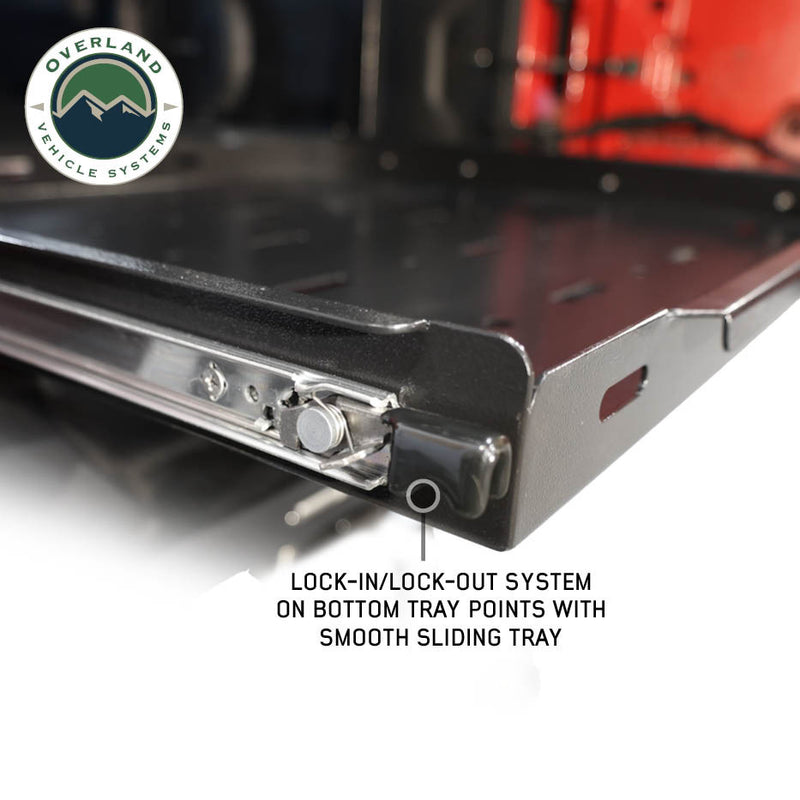 Load image into Gallery viewer, Overland Vehicle Systems Cargo Storage Rack with Shelf and Sliding Extension
