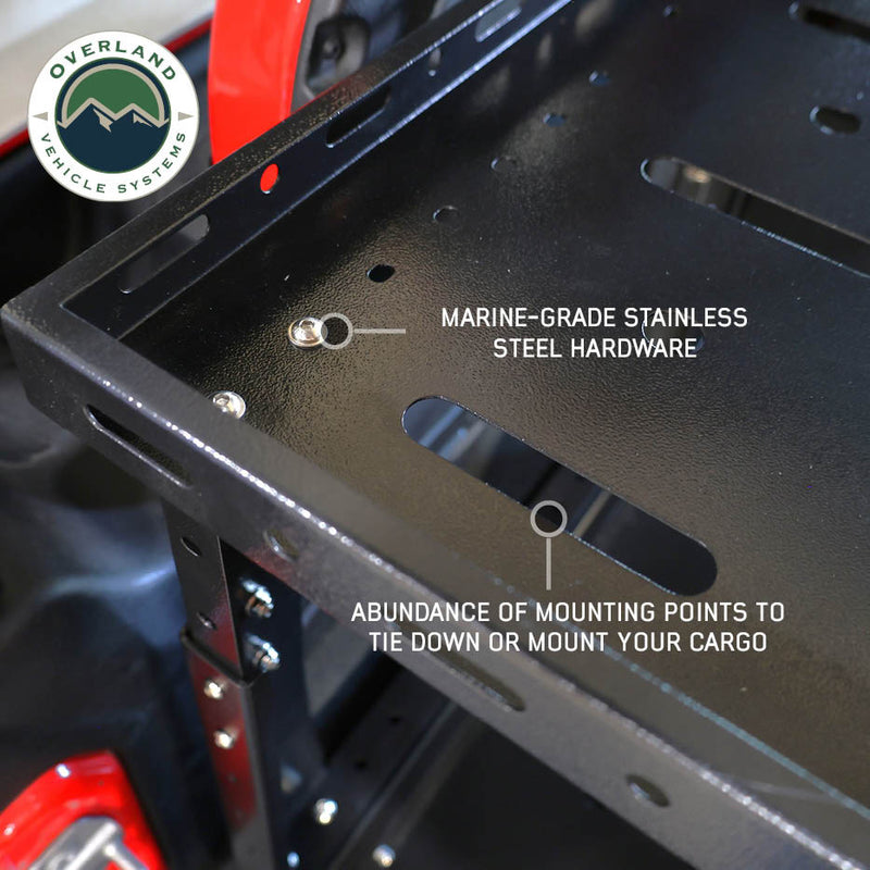 Load image into Gallery viewer, Overland Vehicle Systems Cargo Storage Rack with Shelf and Sliding Extension
