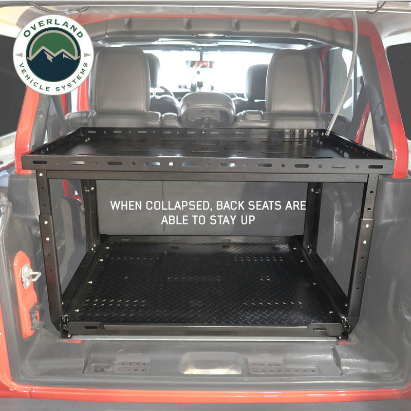 Load image into Gallery viewer, Overland Vehicle Systems Cargo Storage Rack with Shelf and Sliding Extension
