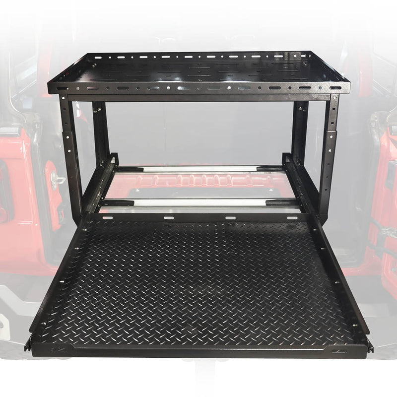 Load image into Gallery viewer, Overland Vehicle Systems Cargo Storage Rack with Shelf and Sliding Extension
