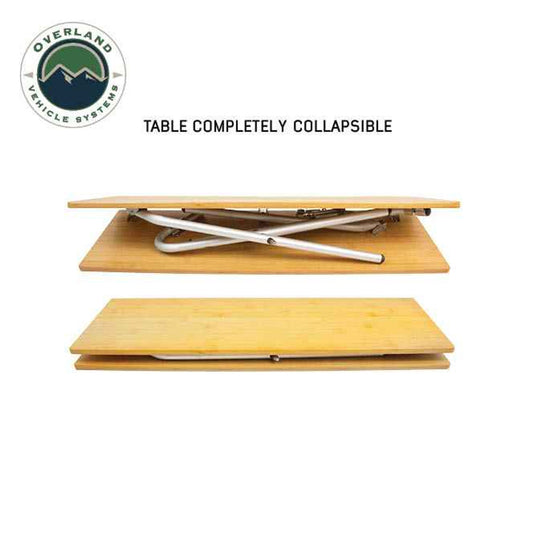 OVS Kick It Bi-Fold Camp Table - Wood Base & Storage Bag