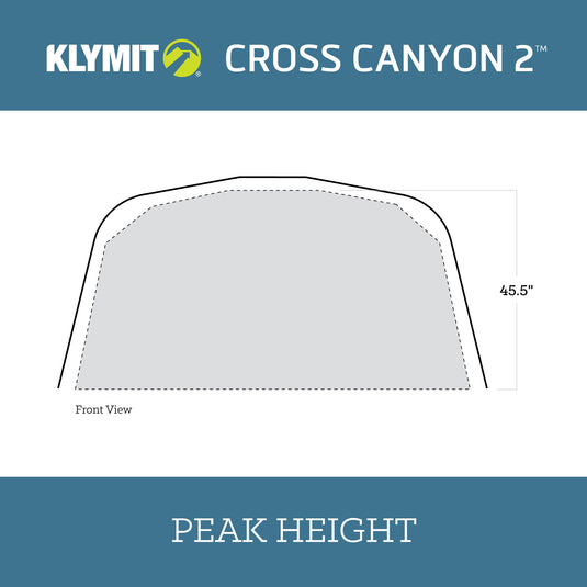 Klymit Cross Canyon 2 Tent - Peak height