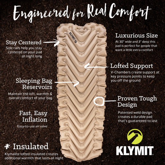 Klymit Insulated Static V Luxe S Sleeping Pad - Features