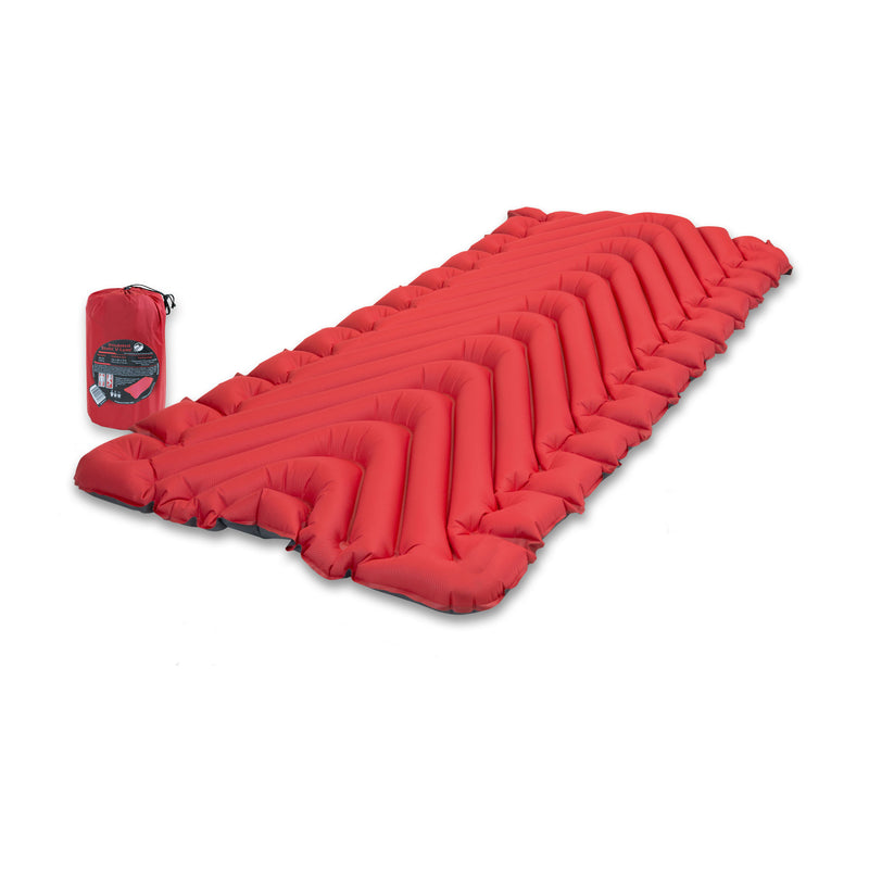 Load image into Gallery viewer, Klymit Insulated Static V Luxe Sleeping Pad - Angle with Bag
