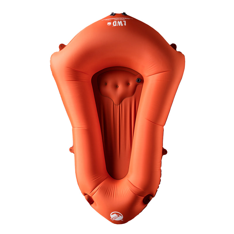 Load image into Gallery viewer, Experience Comfort and Performance: Orange/Blue LWD Packraft by Klymit
