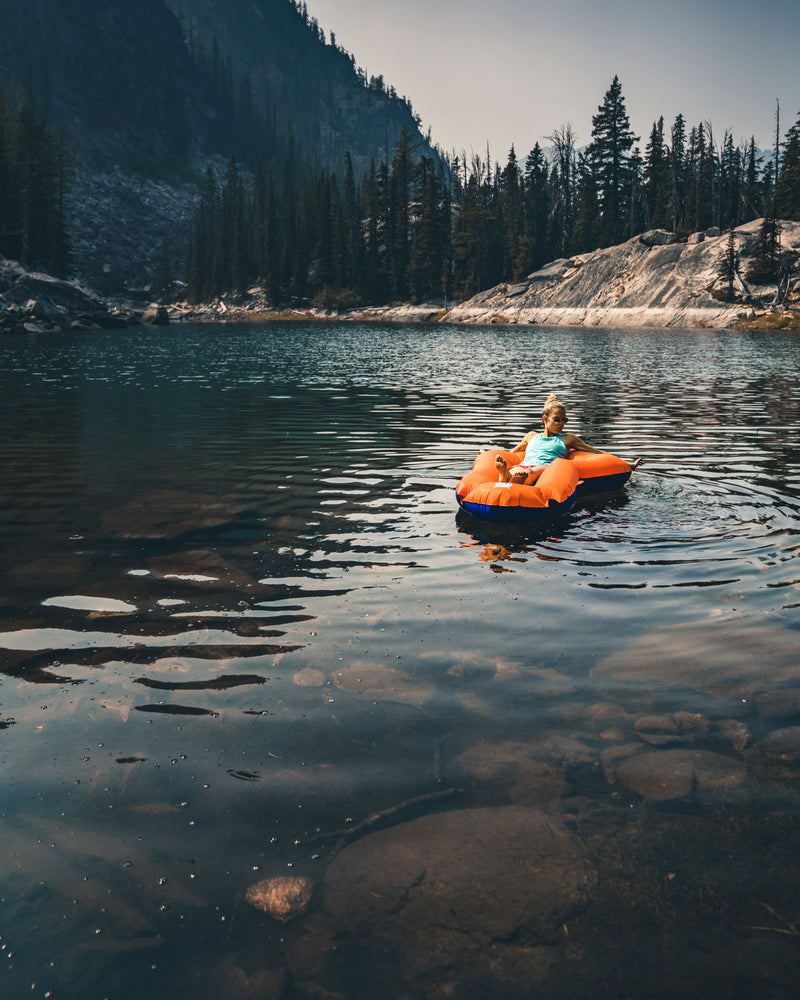 Load image into Gallery viewer, Unleash Your Adventurous Spirit with the LWD Packraft in Orange/Blue
