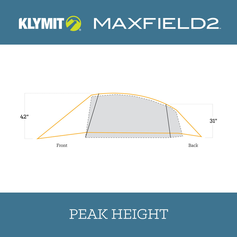 Load image into Gallery viewer, Klymit Maxfield 2 Person Tent - Dimensions

