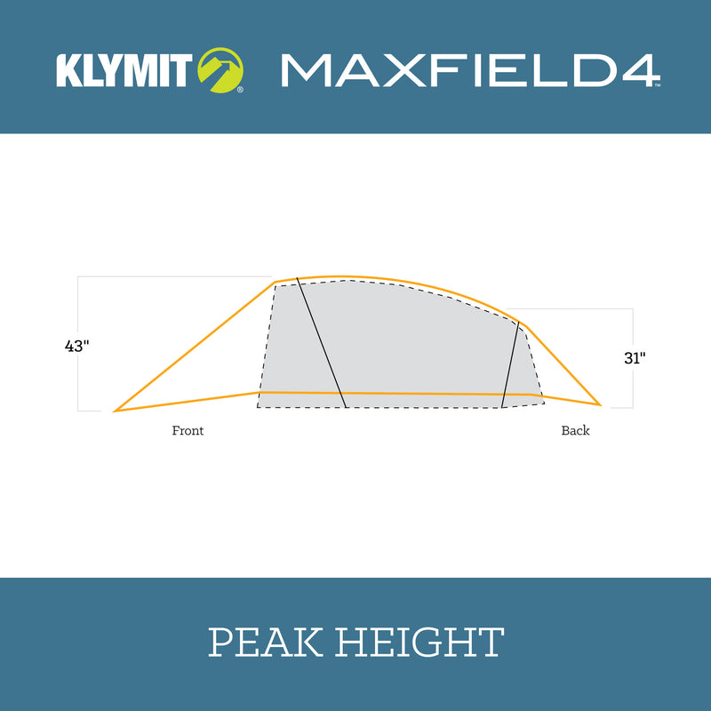 Load image into Gallery viewer, Klymit Maxfield 4 Person Tent - Dimensions
