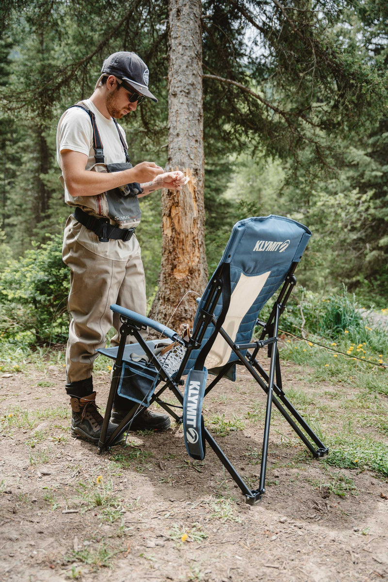 Load image into Gallery viewer, Unfold Relaxation with the Blue Klymit Switchback Camp Chair
