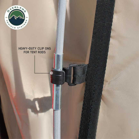 Overland Vehicle Systems LD TACT Truck Bed Tents - Tan Body & Green Rainfly