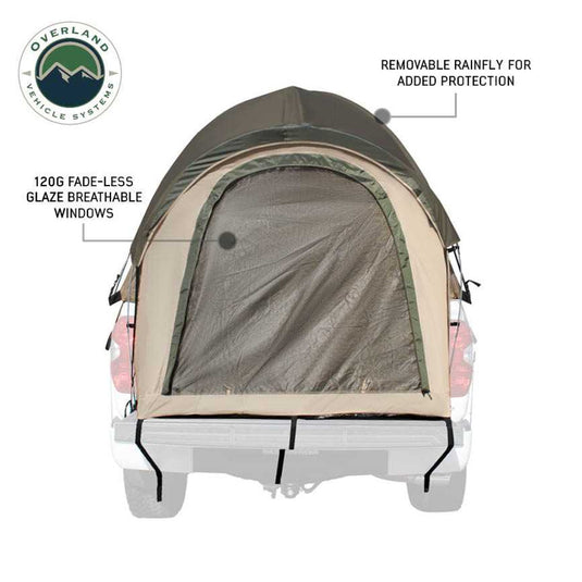 Overland Vehicle Systems LD TACT Truck Bed Tents - Tan Body & Green Rainfly