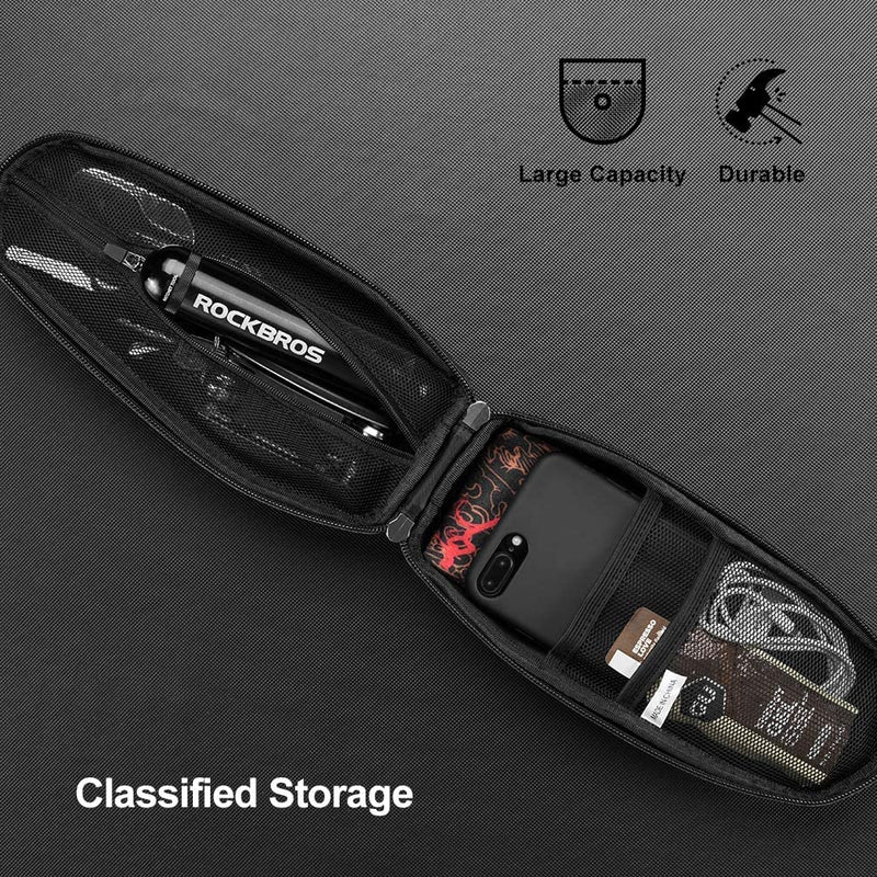 Load image into Gallery viewer, ROCKBROS Top Tube Bike Bag Bike Front Frame Bag EVA Bicycle Bag Below 6.2"/6.5"
