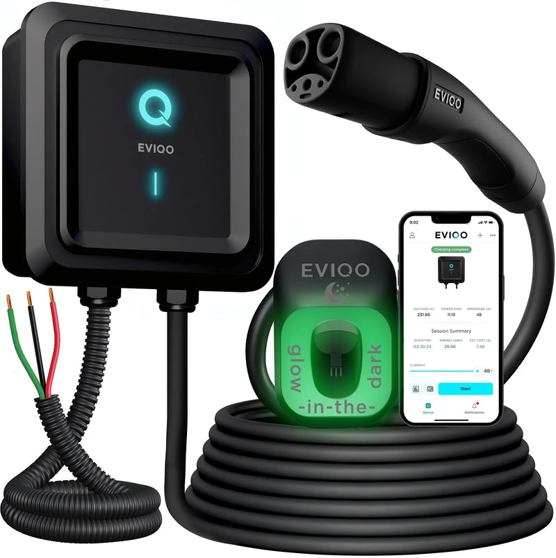 Load image into Gallery viewer, EVIQO NACS Level 2 EV Charger, 48A (50A Max), 240V, Hardwired, for Tesla EVs
