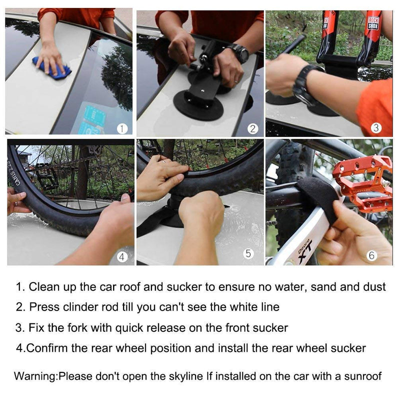Load image into Gallery viewer, ROCKBROS Suction Cup Bike Rack for Car Roof Quick Release Sucker Mount
