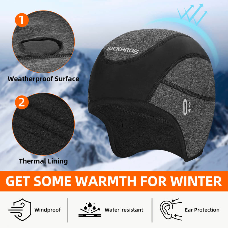 Load image into Gallery viewer, ROCKBROS Winter Cycling Caps for Men Women Windproof Hat with Sun Visor Under Helmet Liner
