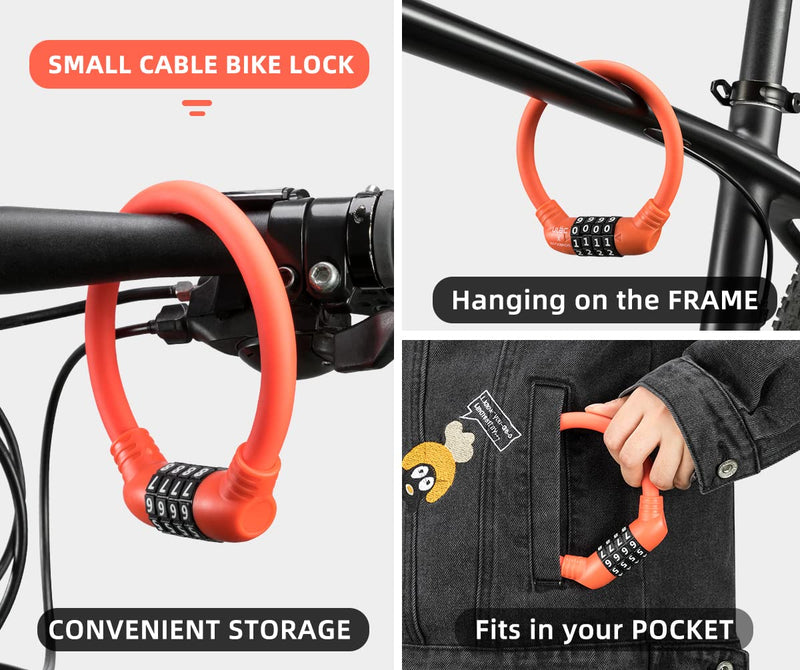 Load image into Gallery viewer, ROCKBROS Lightweight Bike Lock Cable 12MM Anti-Theft Combination Lock
