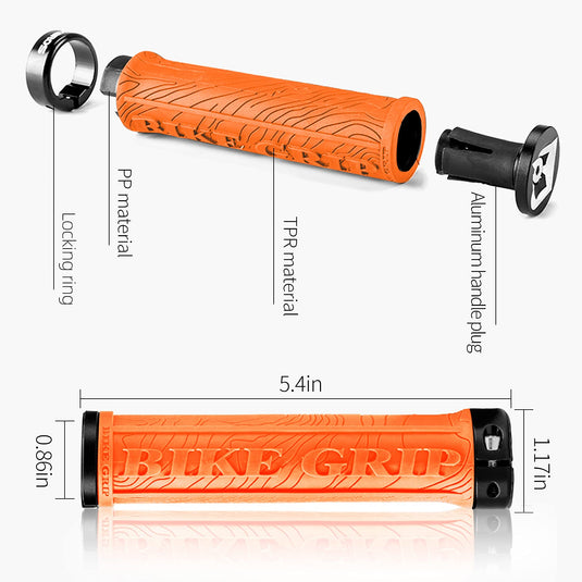 ROCKBROS Bike Handlebar Grips Double Lock-on MTB Bicycle Handle Bar Grips